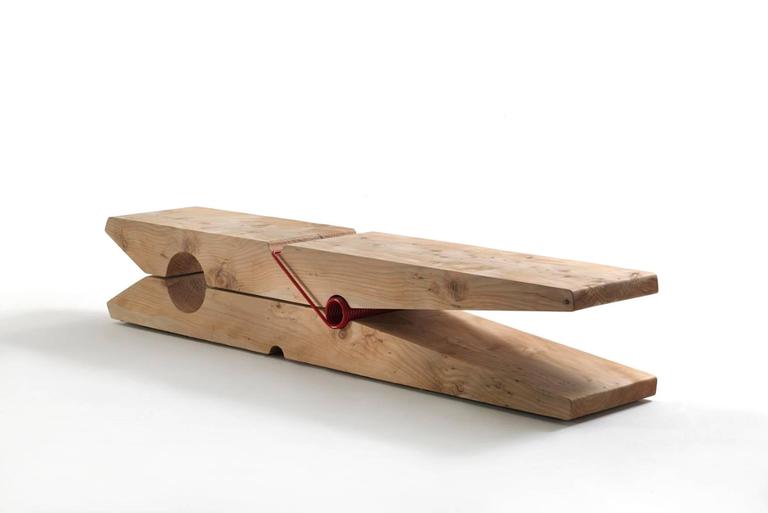 Bench Clothespin in Massive Natural Cedar Wood For Sale at 1stdibs