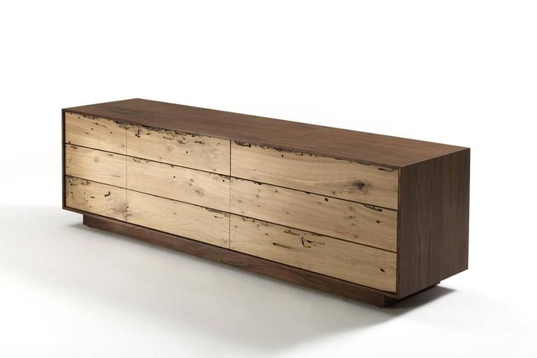 Raw Oak Sideboard With Walnut Frame For Sale at 1stDibs | natural ...