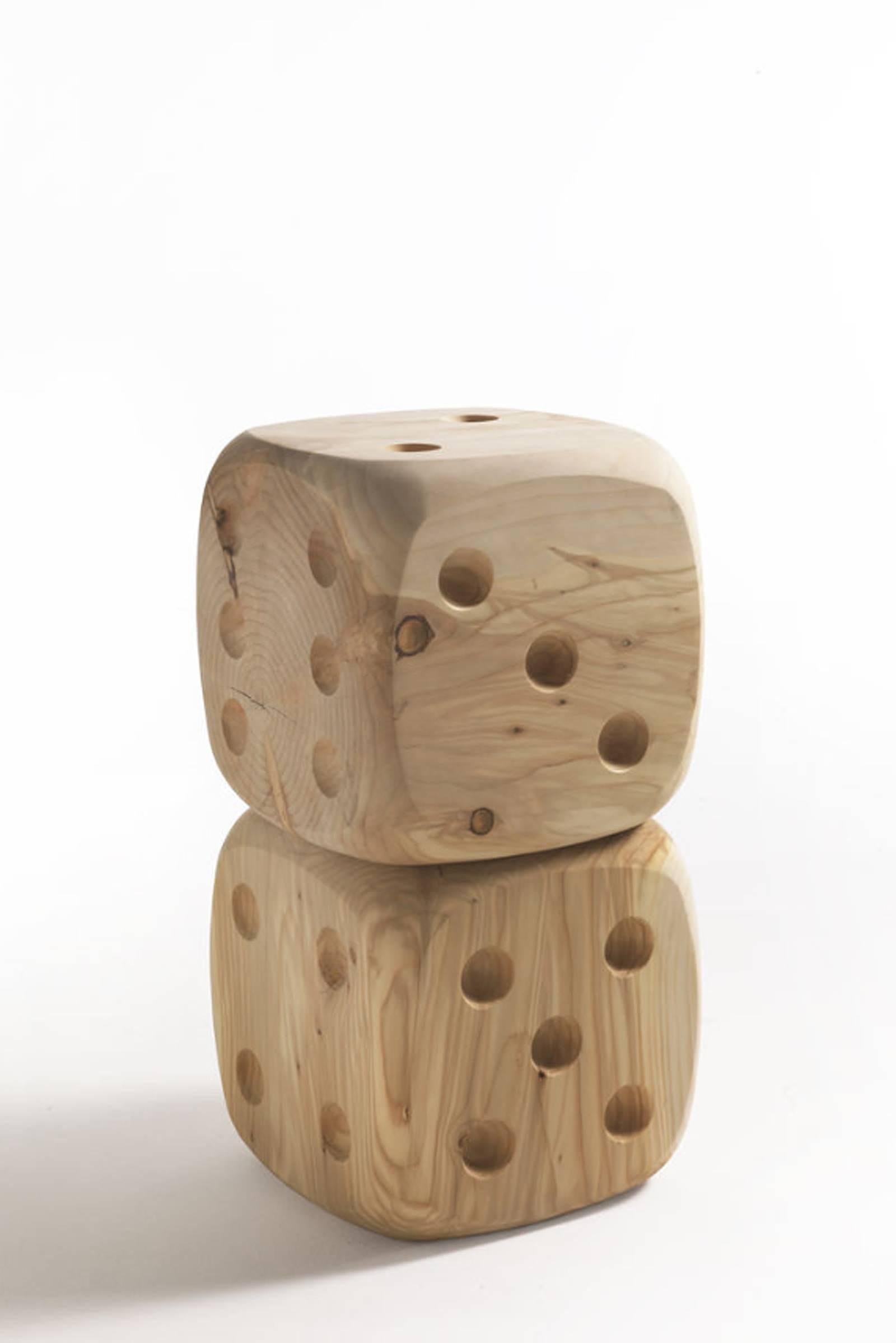 wooden dice stool