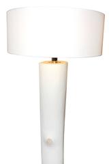 White Leather Trunk Floor Lamp