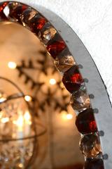 Miroir à diamants rouges et blancs