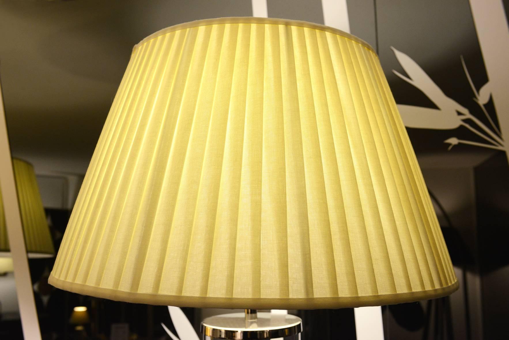 Contemporary Philo Floor Lamp with Cotton Lampshade