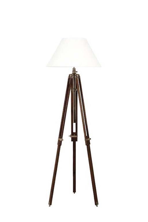 Tripod Floor Lamp with Telescopic Black Legs and Nickel For Sale at 1stDibs