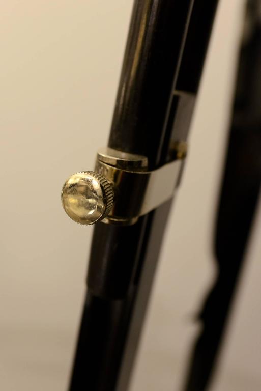 Tripod Floor Lamp with Telescopic Black Legs and Nickel For Sale at 1stDibs