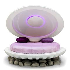 Shell Bed for Little Girl Bedroom Nacre Painted