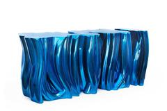 Electric Blue Console in Varnished and Lacquered