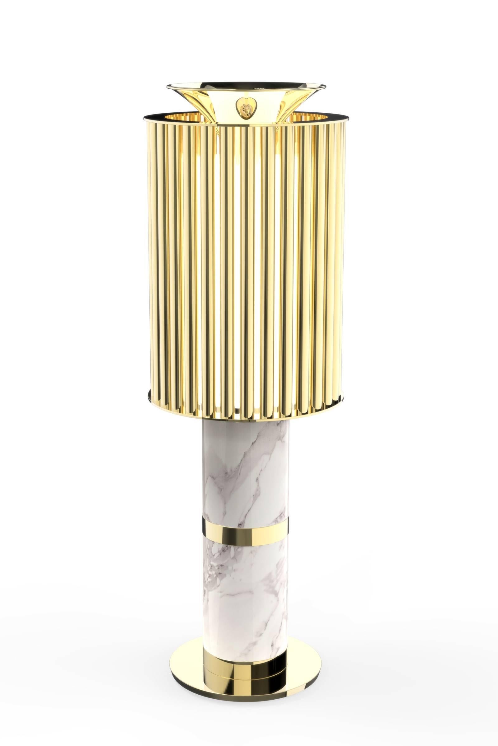 Excellence Table Lamp, Brass and Estremoz Marble For Sale 1