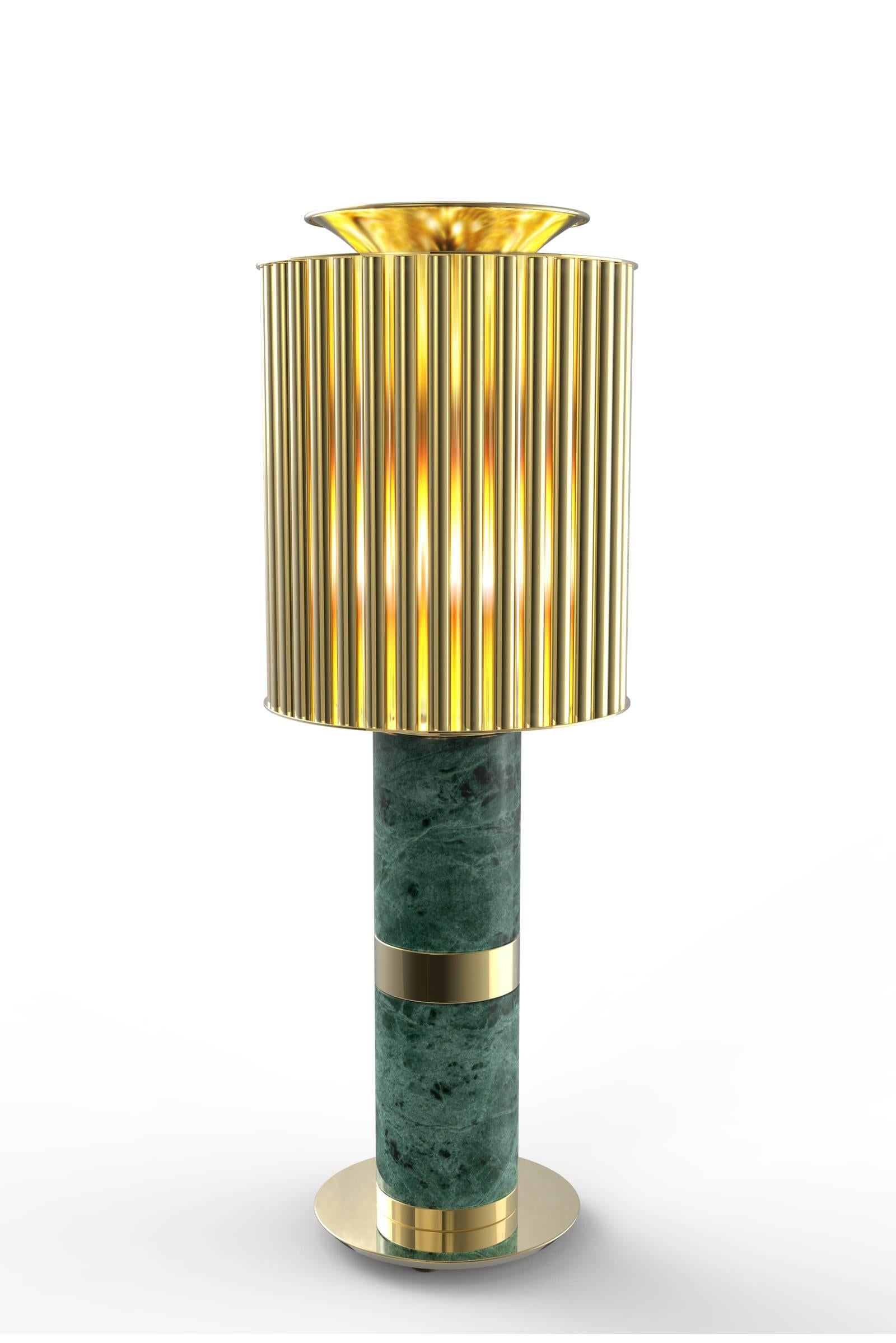 Excellence Table Lamp, Brass and Estremoz Marble For Sale 2