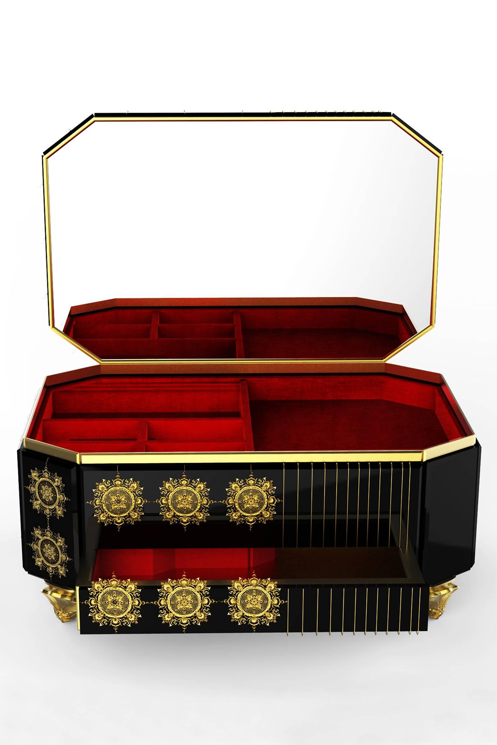 Portuguese Prince Jewelry Case Gold and Silver