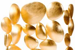 Gold Pebble Screen Gold Leaf Painted