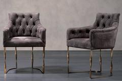 Katawa Chair Leather and Bronze Structure