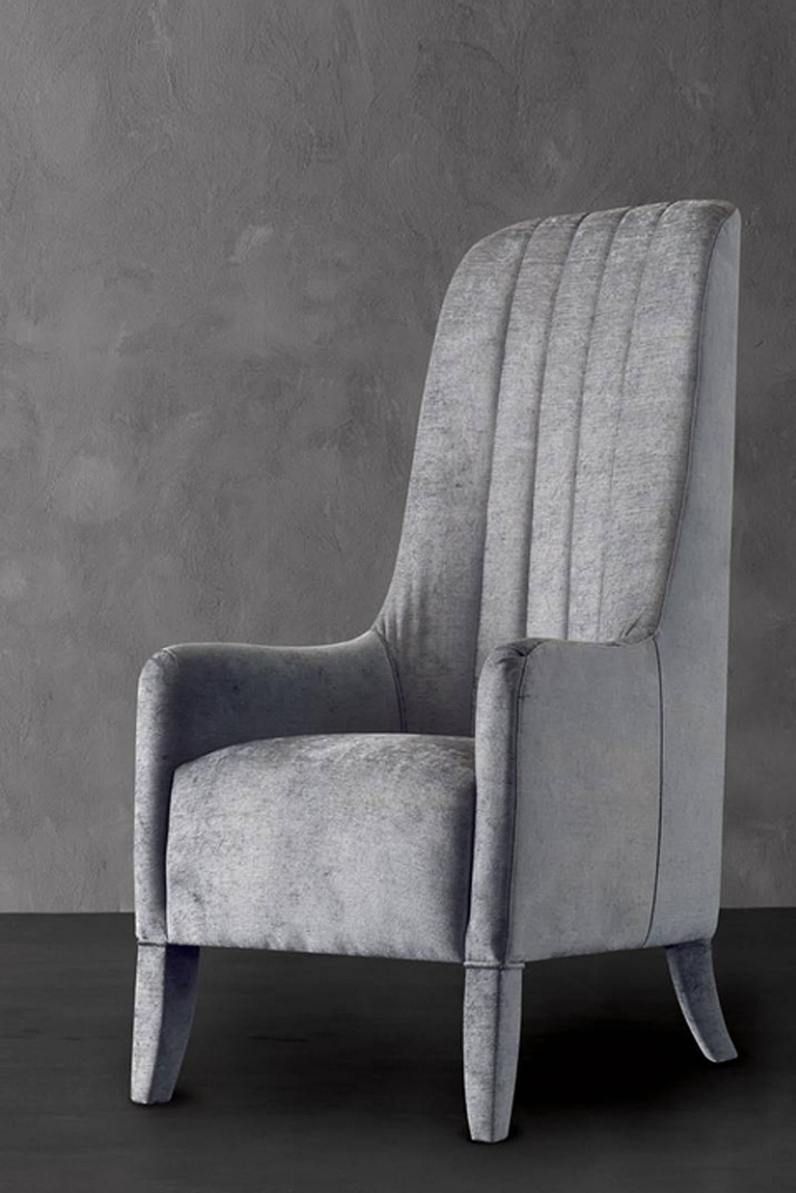 Ramses Armchair in Fabric with Wood Structure In Excellent Condition For Sale In Paris, FR