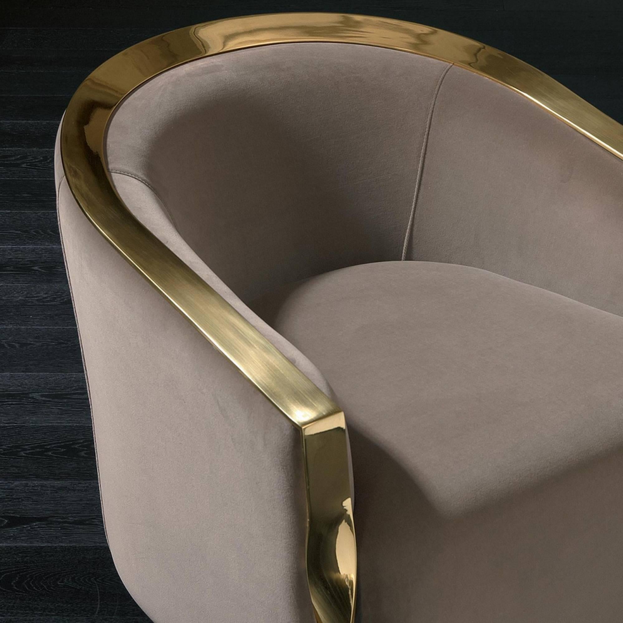 Italian Torsade Armchair in Fabric with Bronze Structure For Sale