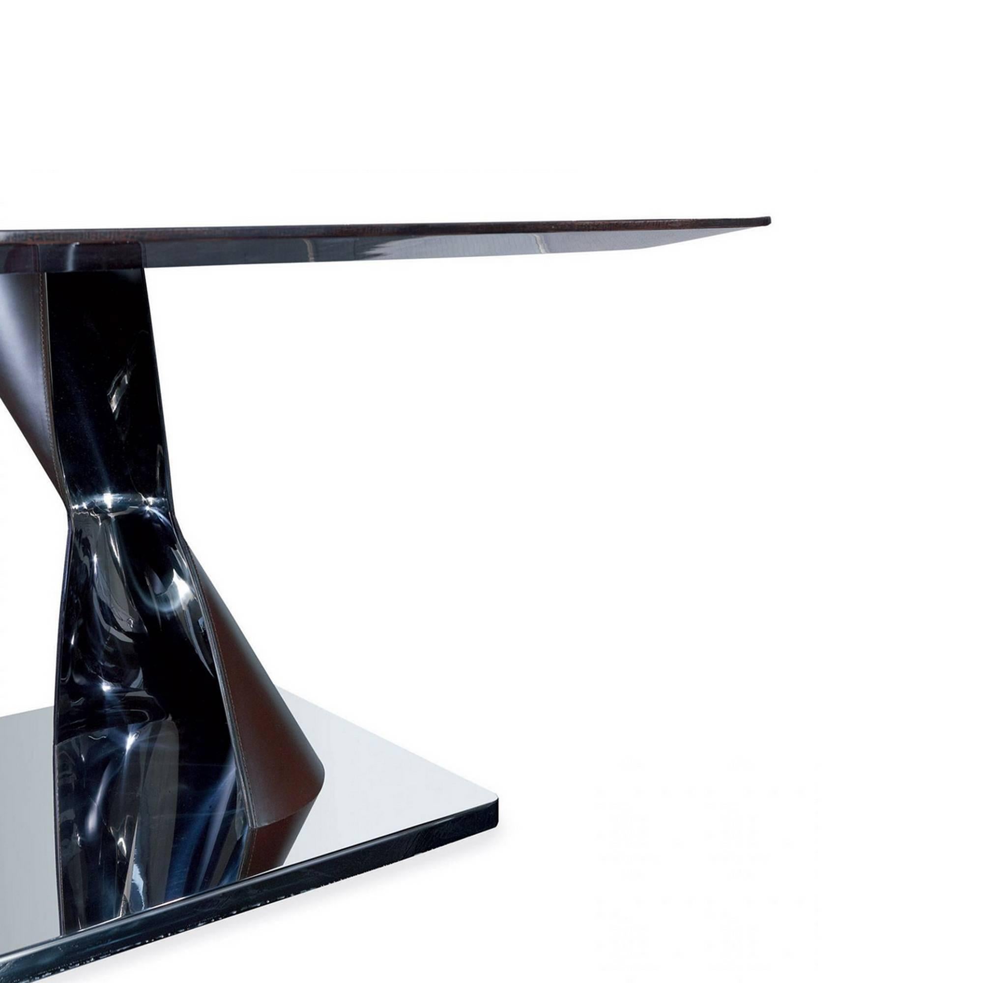 Contemporary Stars Table Lacquered Solid Wood Top and Bronze Base For Sale