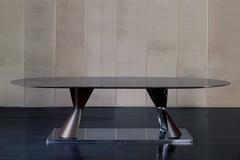 Stars Table Lacquered Solid Wood Top and Bronze Base