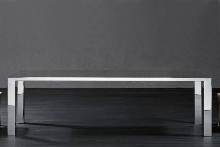 Sharp Mirror Table In Polished Stainless Steel
