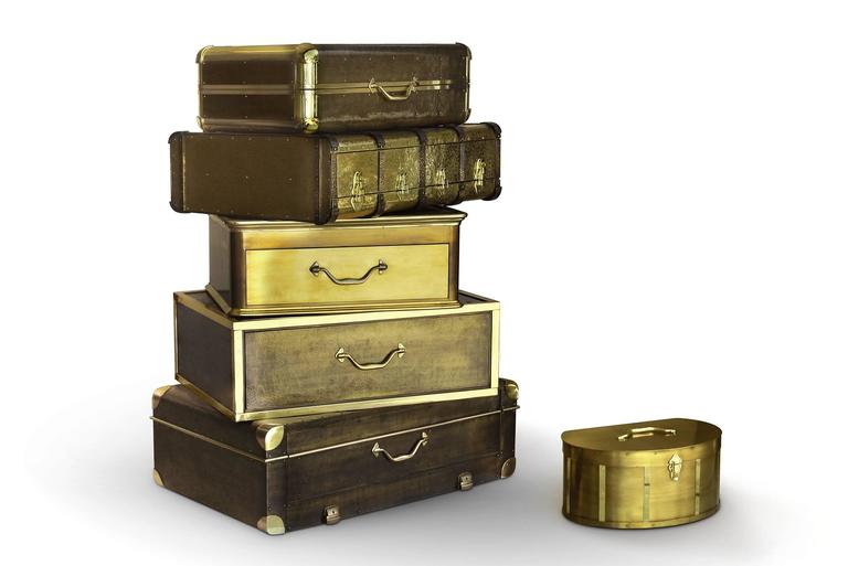 Jewelry Safe Brushed Gold Brass For Sale at 1stDibs