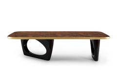 Gold Walnut Root Coffee Table with Walnut Top