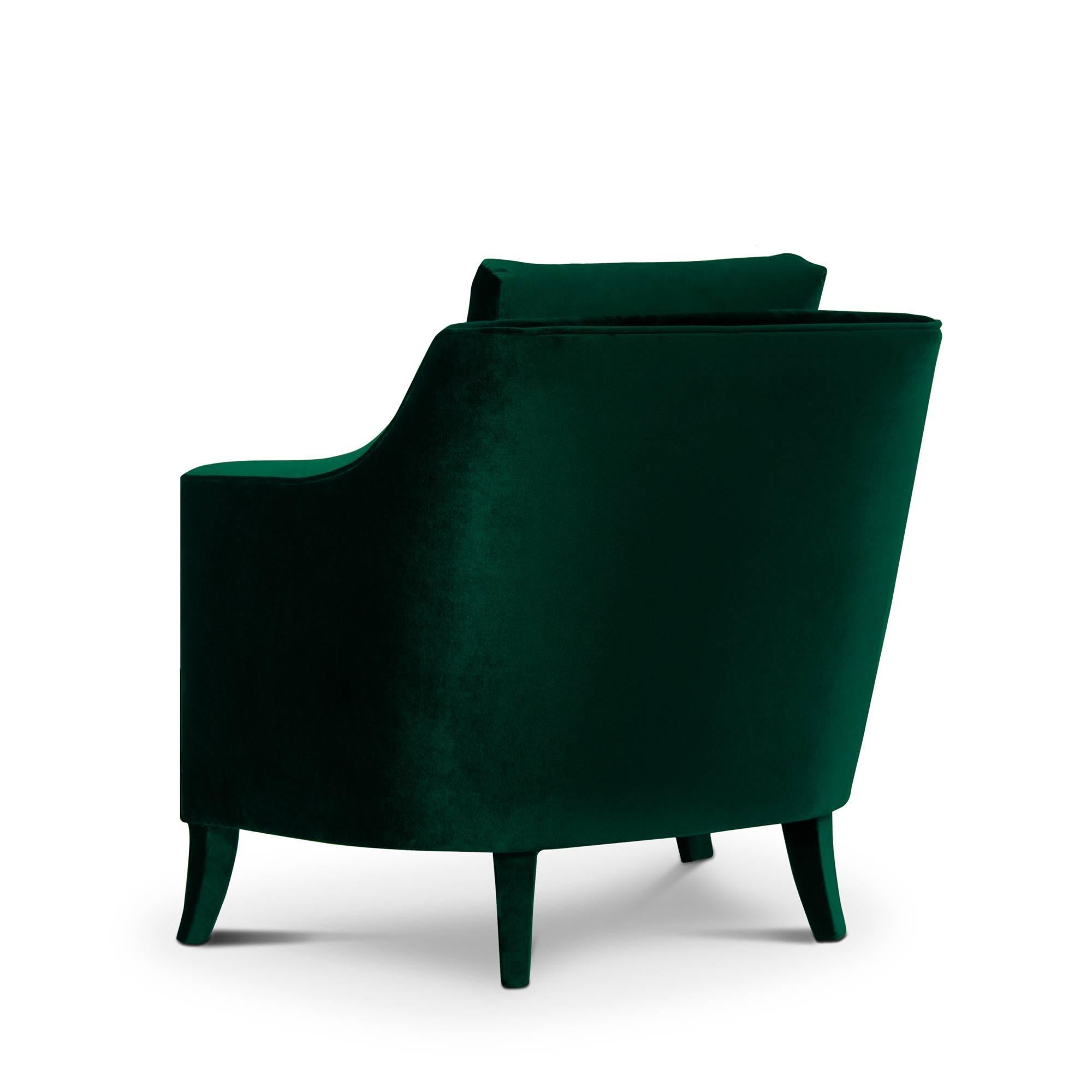 green arm chair