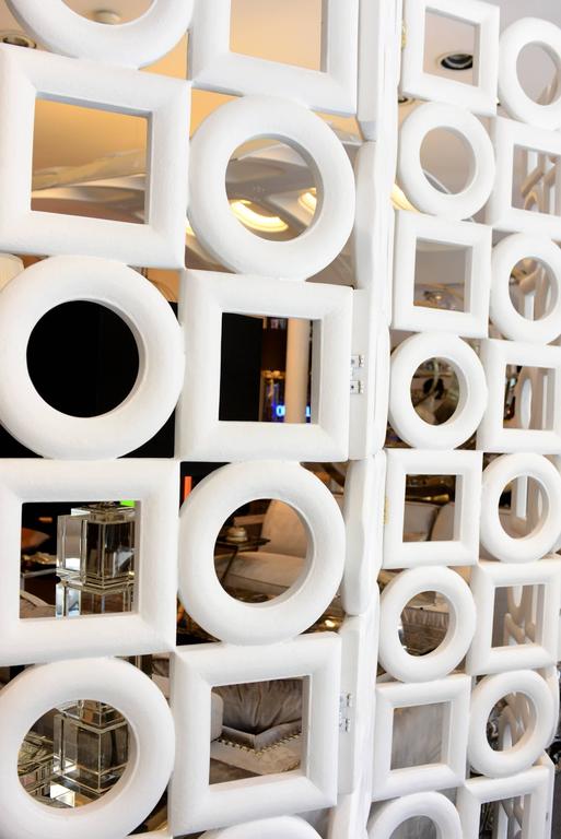 Rounds and Squares Folding Screen by Wooden Structure by Pierre Cardin ...