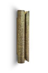 Tuba Wall Light in Hammered Aged Brass