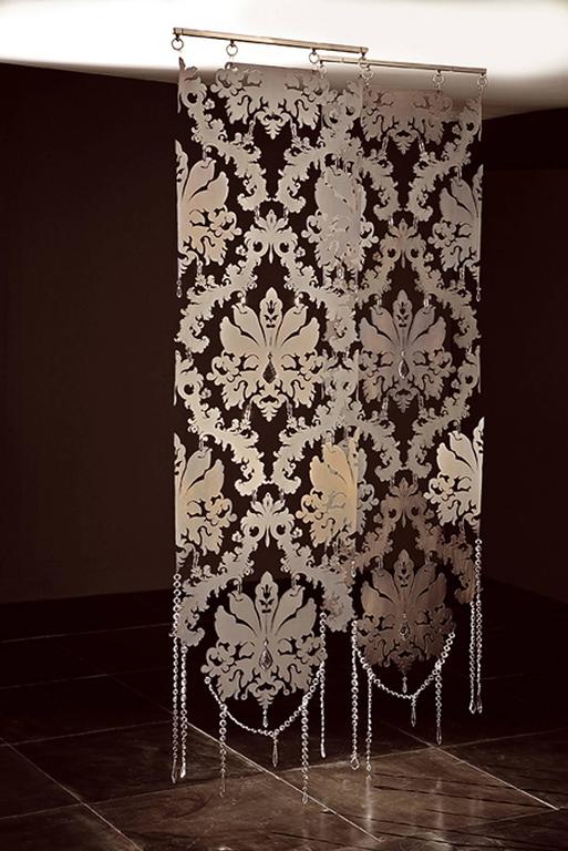 Crystal Metal Panel with Transparent Crystal Decoration For Sale at 1stdibs