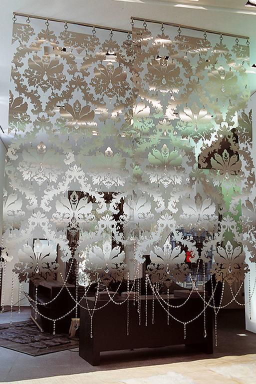 Crystal Metal Panel with Transparent Crystal Decoration For Sale at 1stdibs