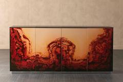 Fusion Sideboard Polished Lacquered and Leather Top