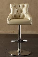 Catana Bar Stool in Polished Steel with Leather seat