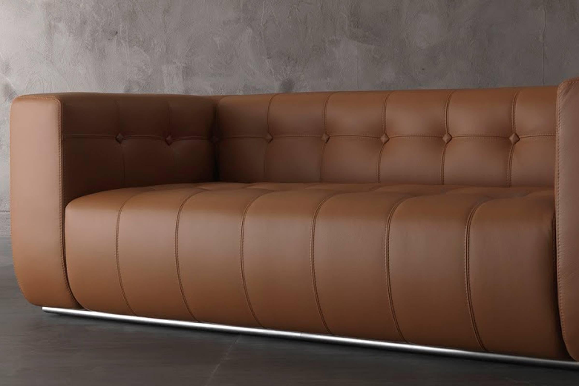 Fabric Challenger Sofa in Brown Leather in High Quality