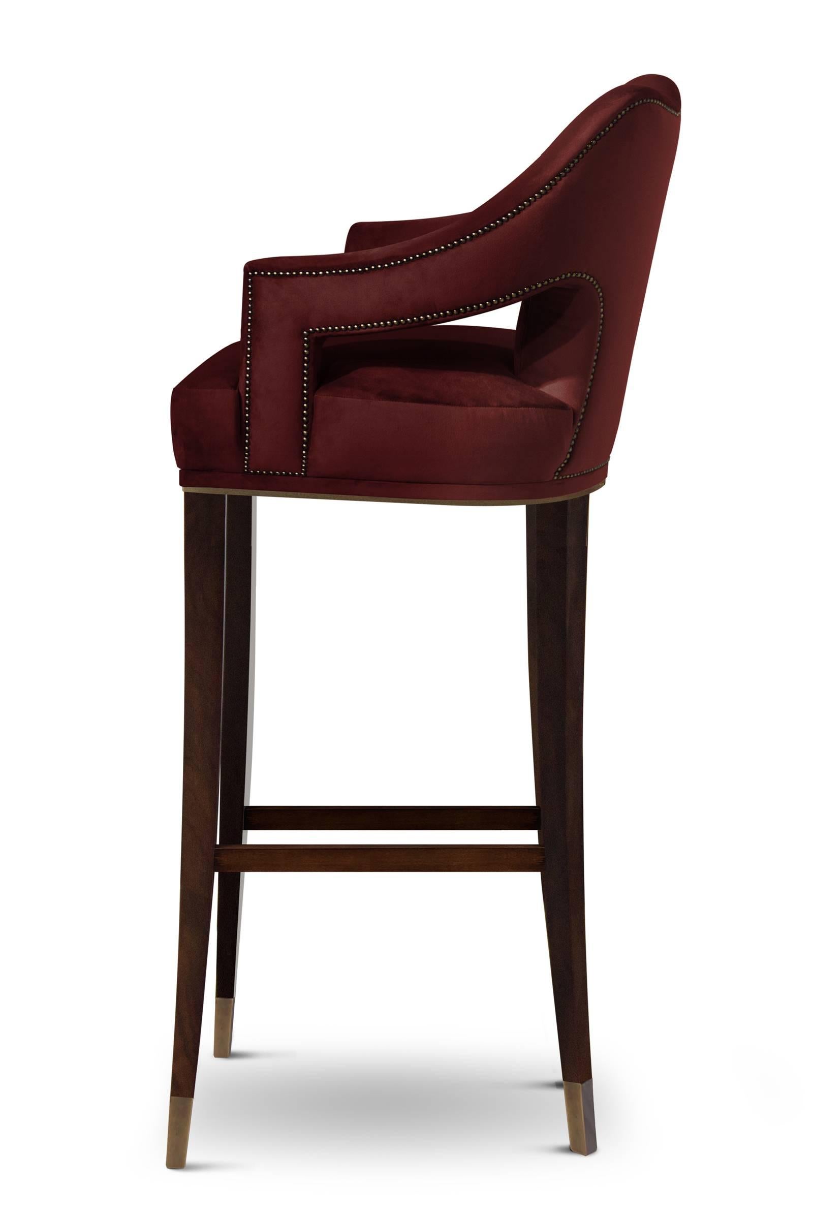 burgundy velvet bar stools