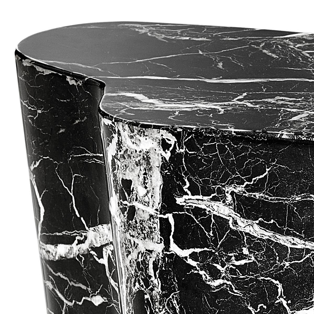 Contemporary Trespa Side Table in White Faux Marble