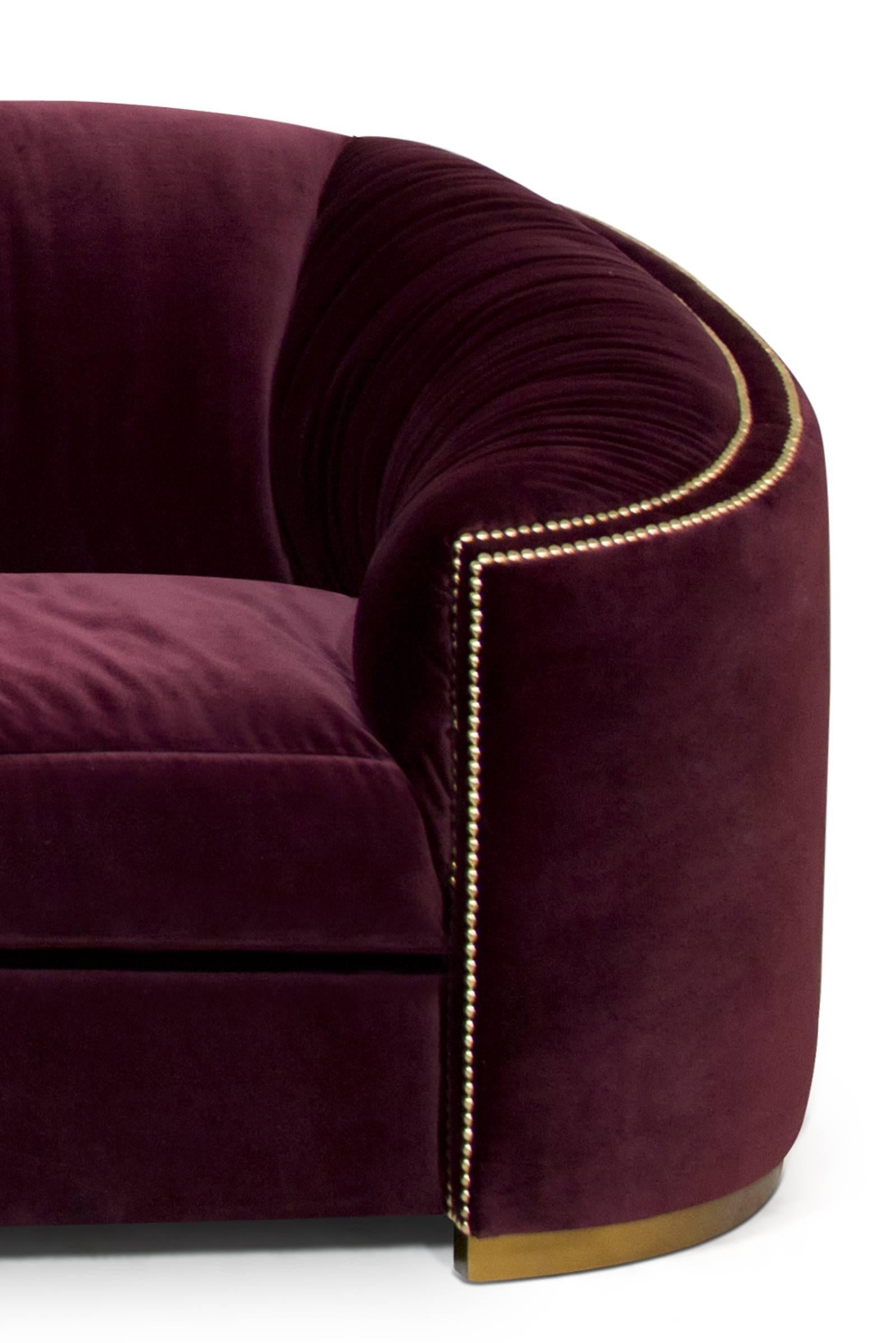 wine velvet sofa