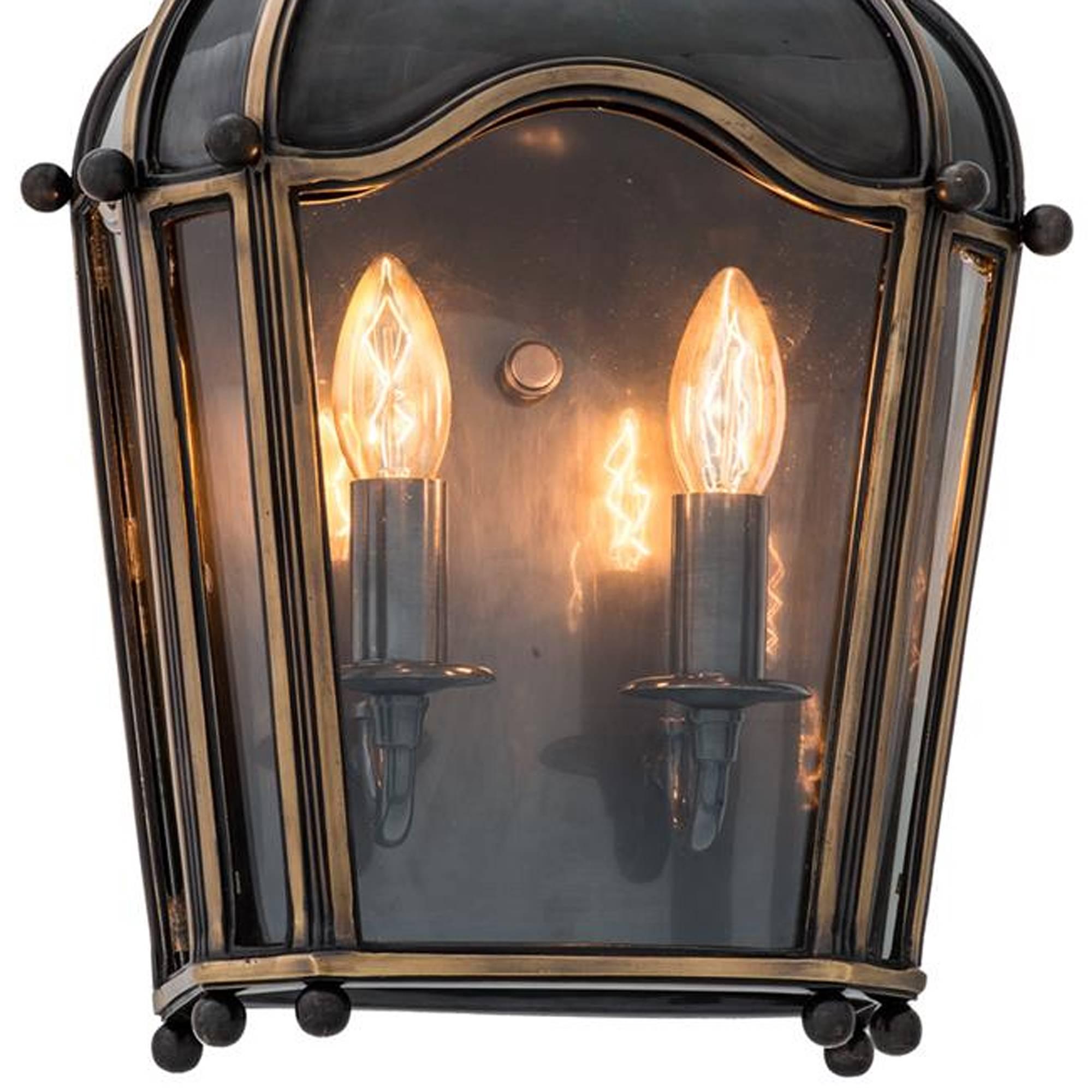 Brass Paris Wall Lamp in Gunmetal Highlight Finish with Clear Glass