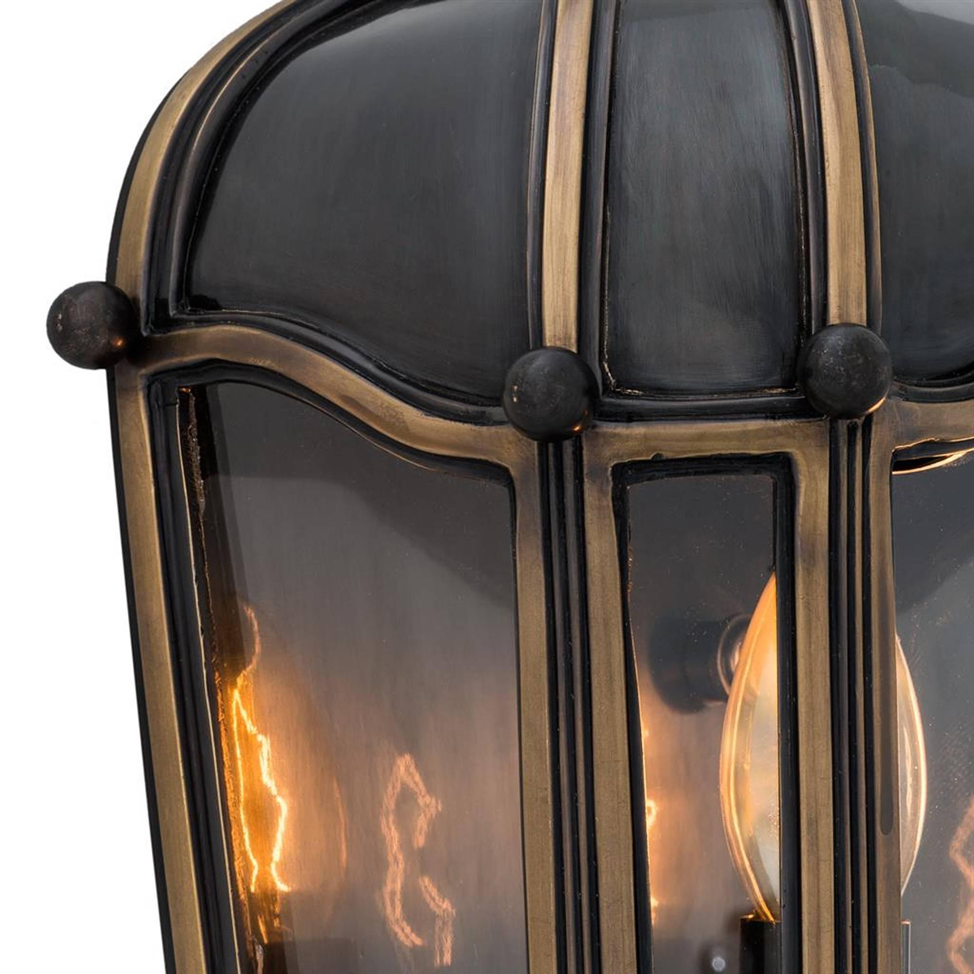 Indian Paris Wall Lamp in Gunmetal Highlight Finish with Clear Glass