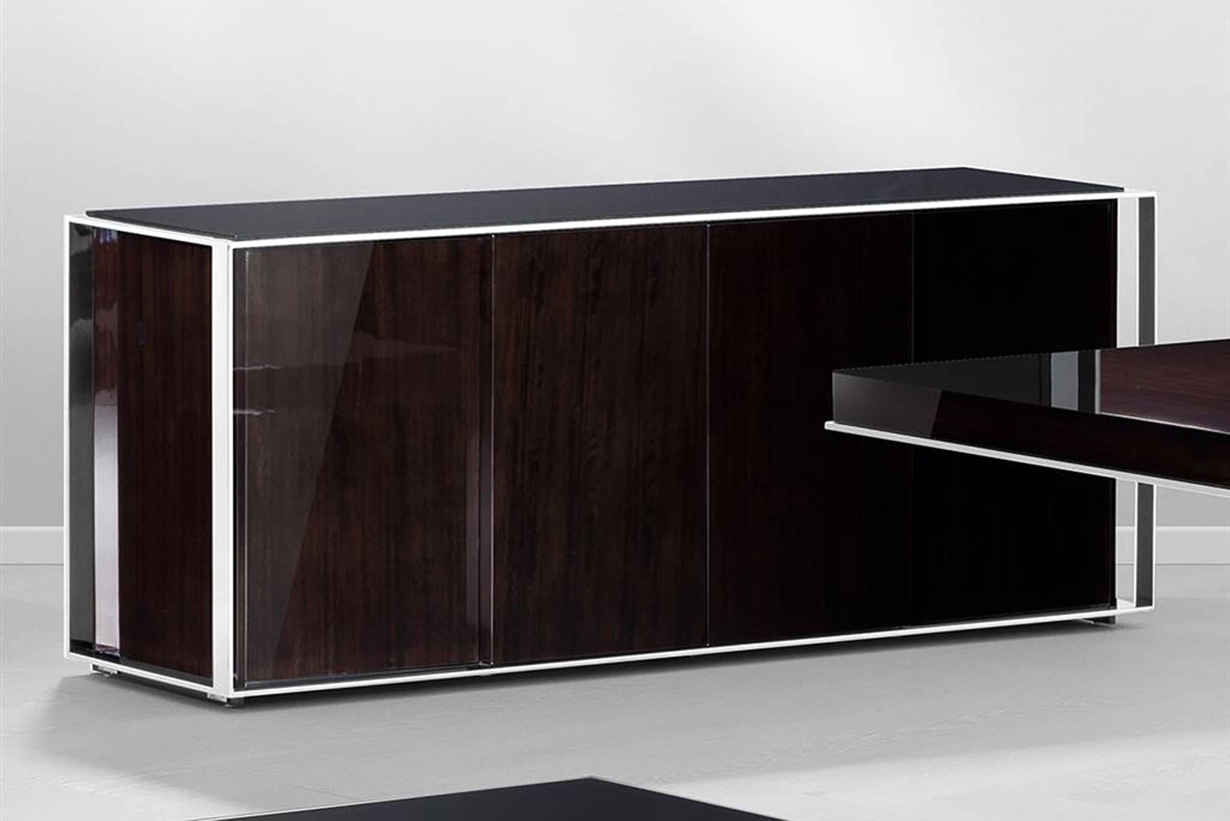 Polished Chicago Sideboard in High Gloss Ebony Finish