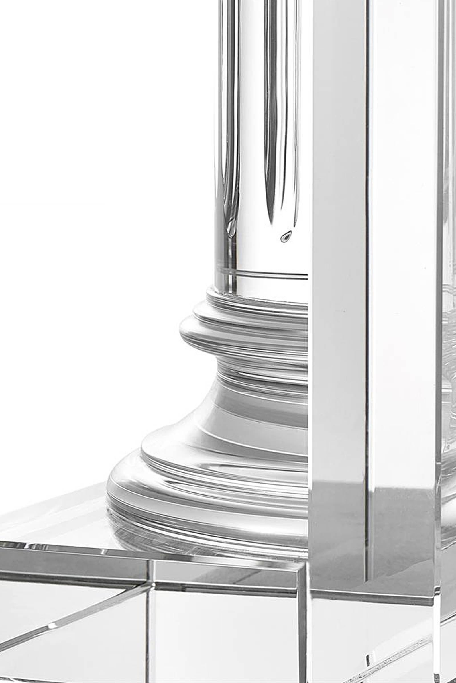 Contemporary Crystal Extra Large Set of Two Bookend in Crystal Glass