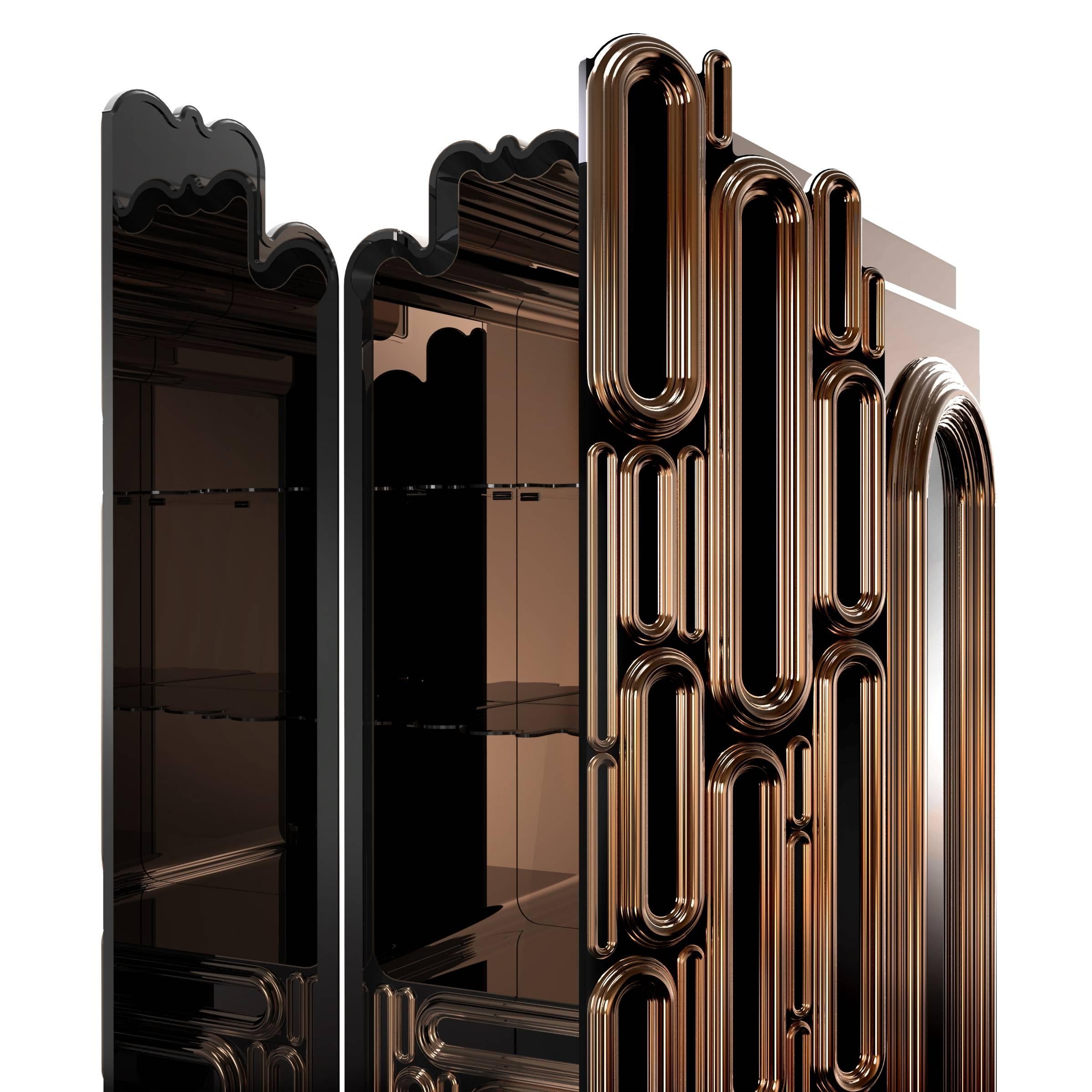 Portuguese Blocks Copper Cabinet For Sale