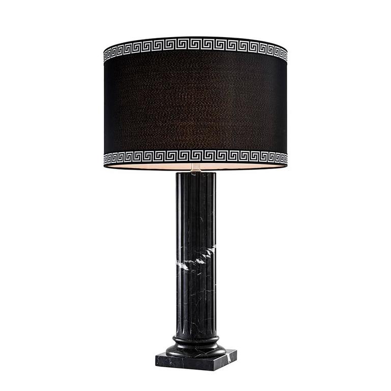 Athenes Table Lamp With Black Marble Base For At 1stdibs Table Lamp Athenes With Black Marble Base And Shade A Greek Key Trim