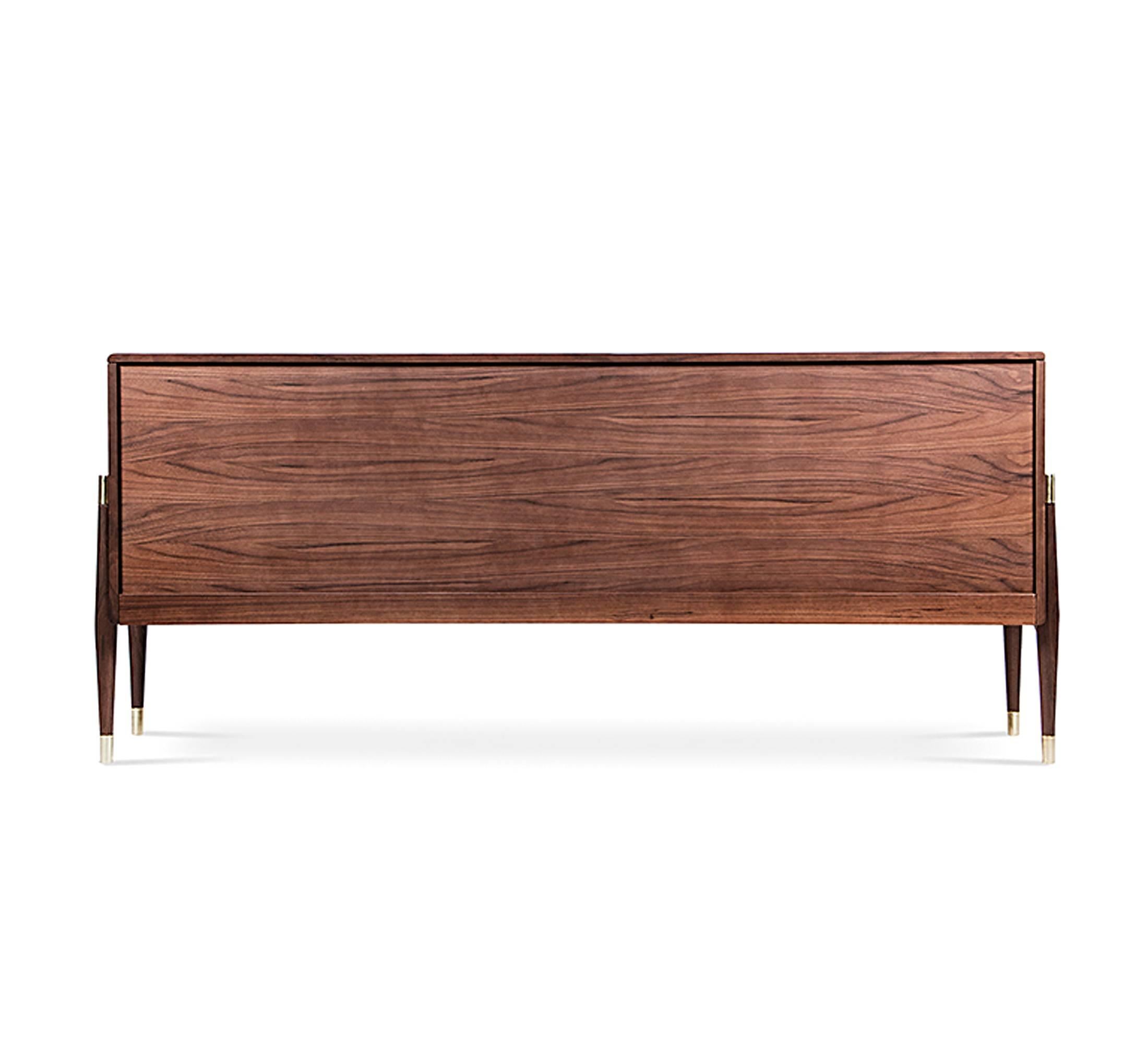 wood and gold sideboard