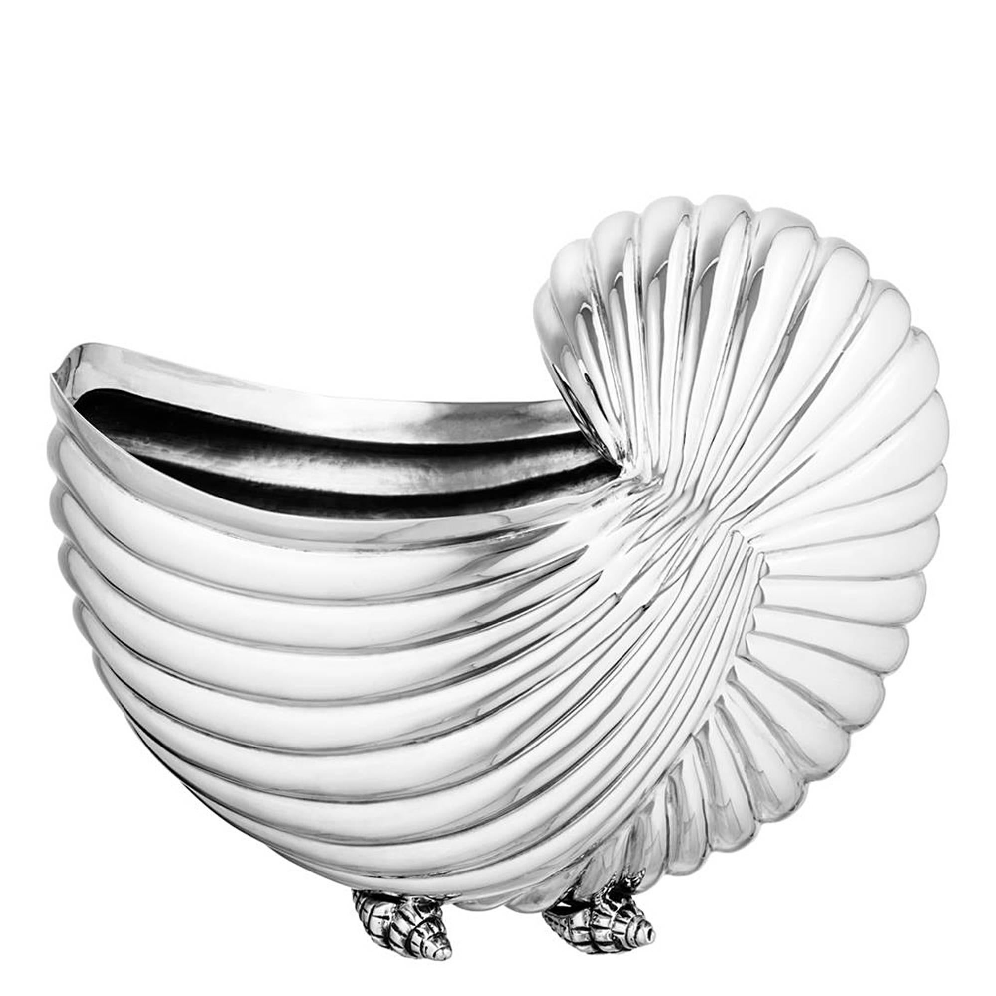 Indian Shell Wine Cooler in Nickel Finish