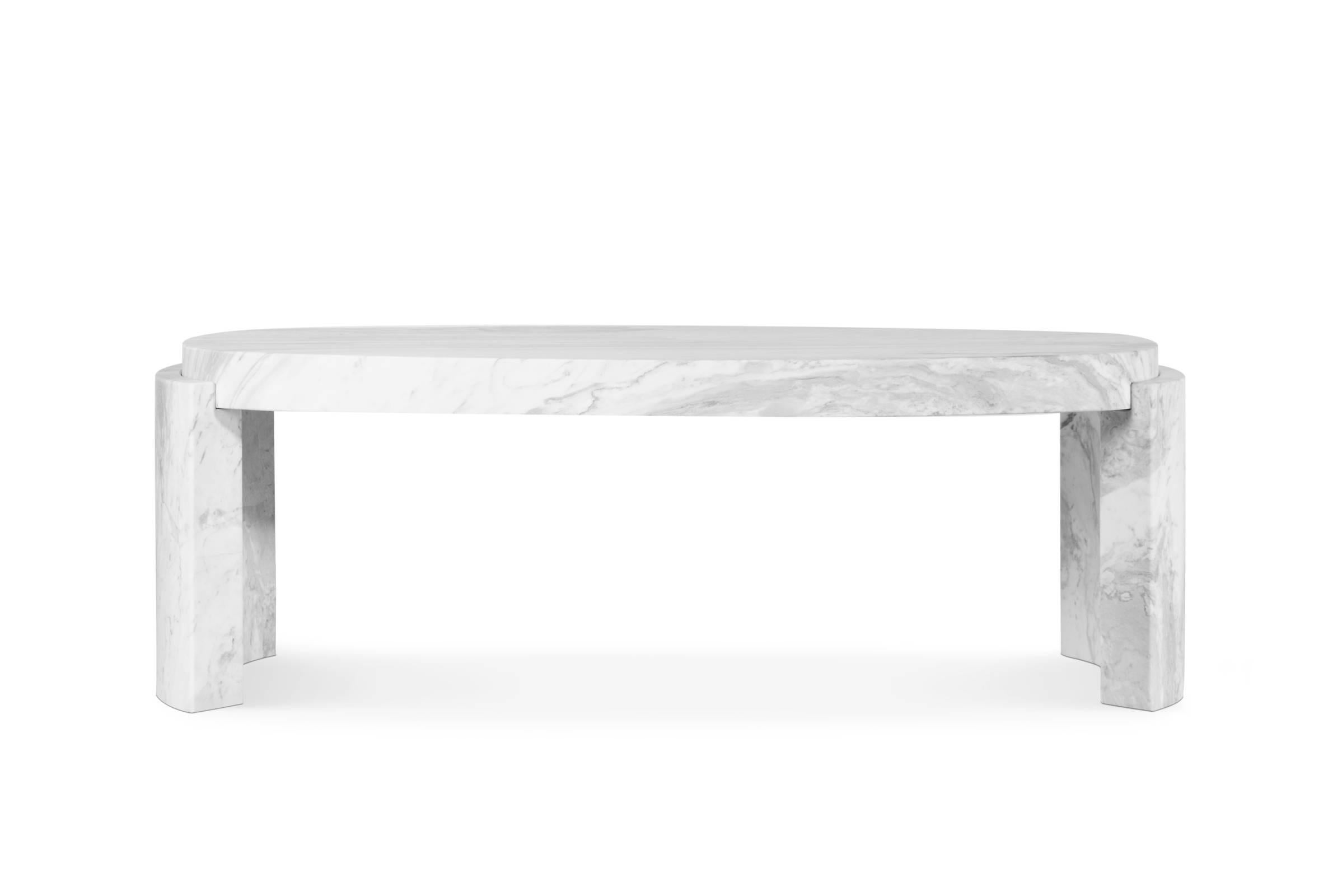 Coffee table Ankara in white Carrara marble,
exceptional piece.
