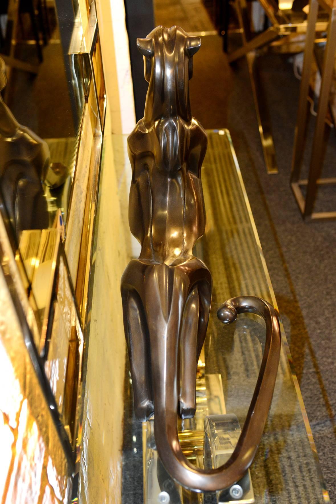 Sculpture Cheetah Bronze Highlight Finish, 2015  In Excellent Condition In Paris, FR