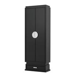 Tokyo Black Cabinet or Wardrobe in Birchwood and Nickel Finishes
