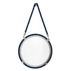 Blue Cord Mirror in Polished Nickel Finish 11