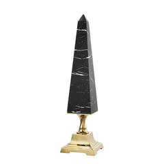 Phoenix Obelisk in Black Marble and Gold Finish