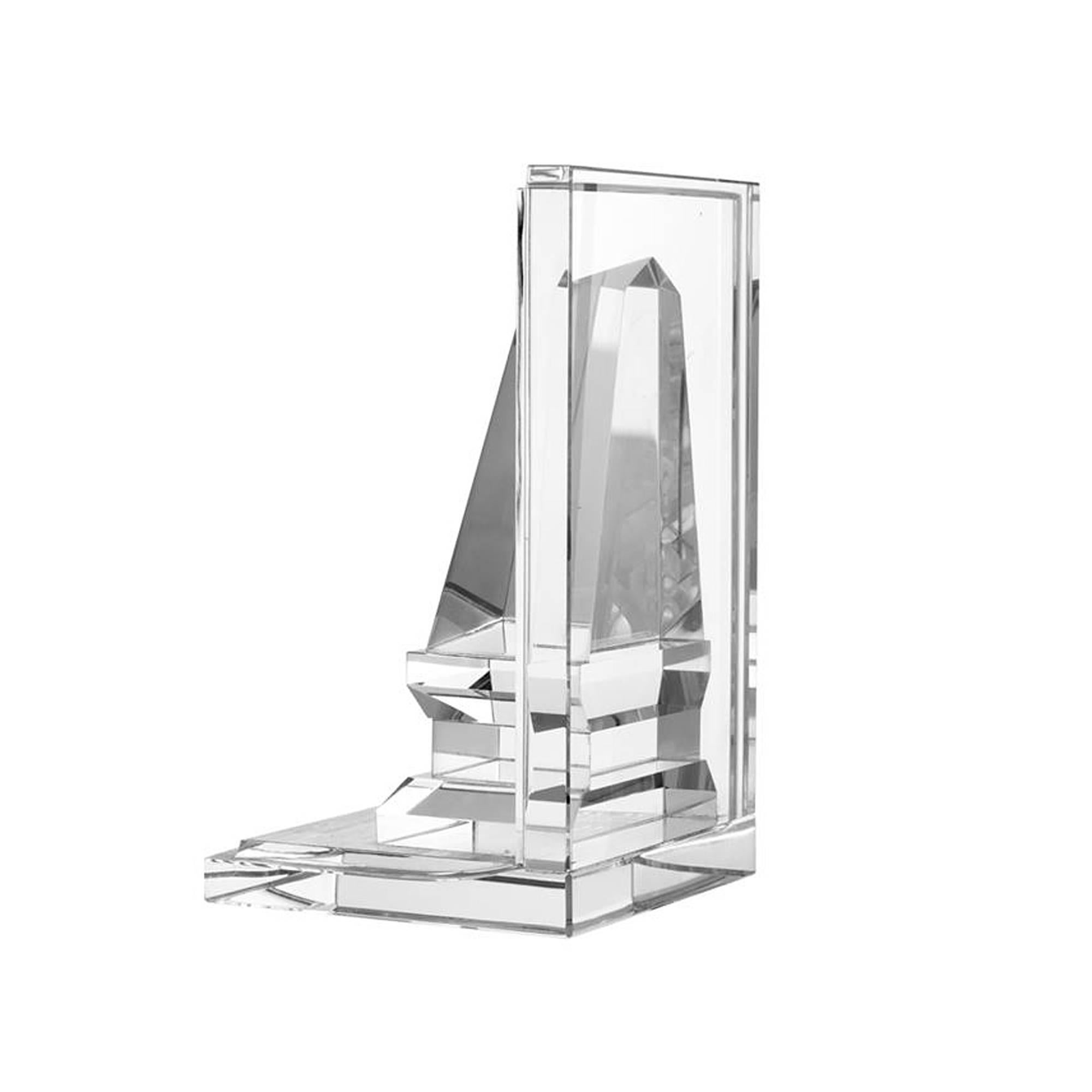 Contemporary Obelisks Bookend, Set of Two in Strong Crystal Glass