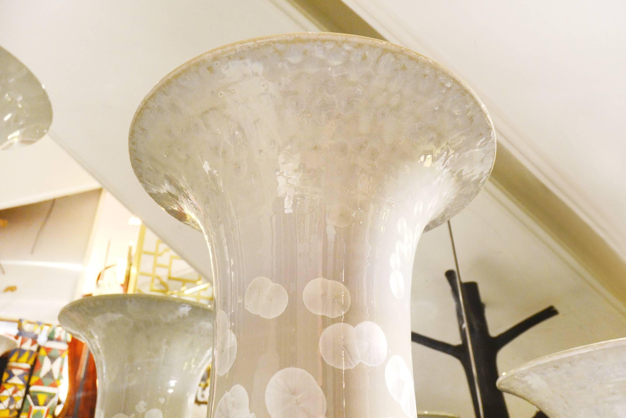 Porcelain Nacre White XL Vase in Ceramic For Sale