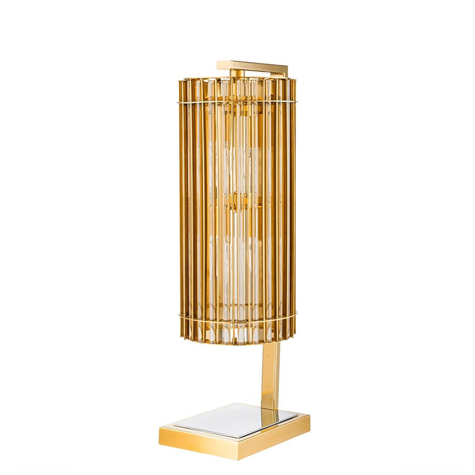 Table Lamp Claudia in nickel gold finish with
glass. Available in polished nickel finish with
glass. Elegant and subtle table lamp.
Four lamps holder type E14 (not included).

   