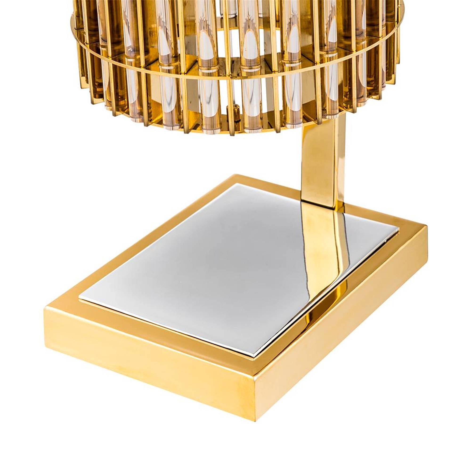 Claudia Table Lamp in Nickel Gold Finish and Glass In Excellent Condition In Paris, FR
